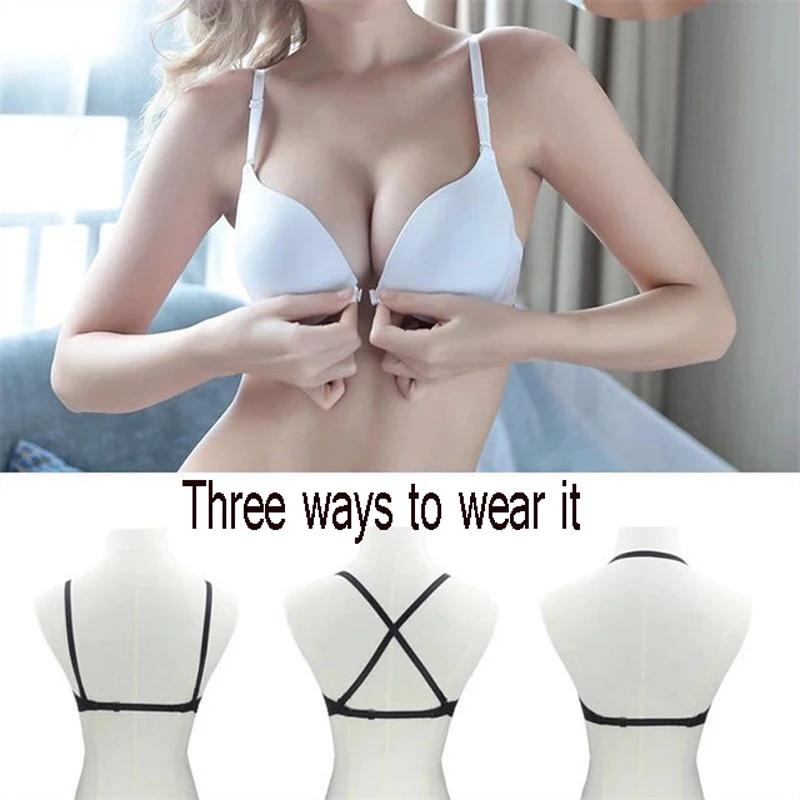 Бюстгальтер пуш-ап бесшовный с застежкой спереди и открытой спиной | Женская