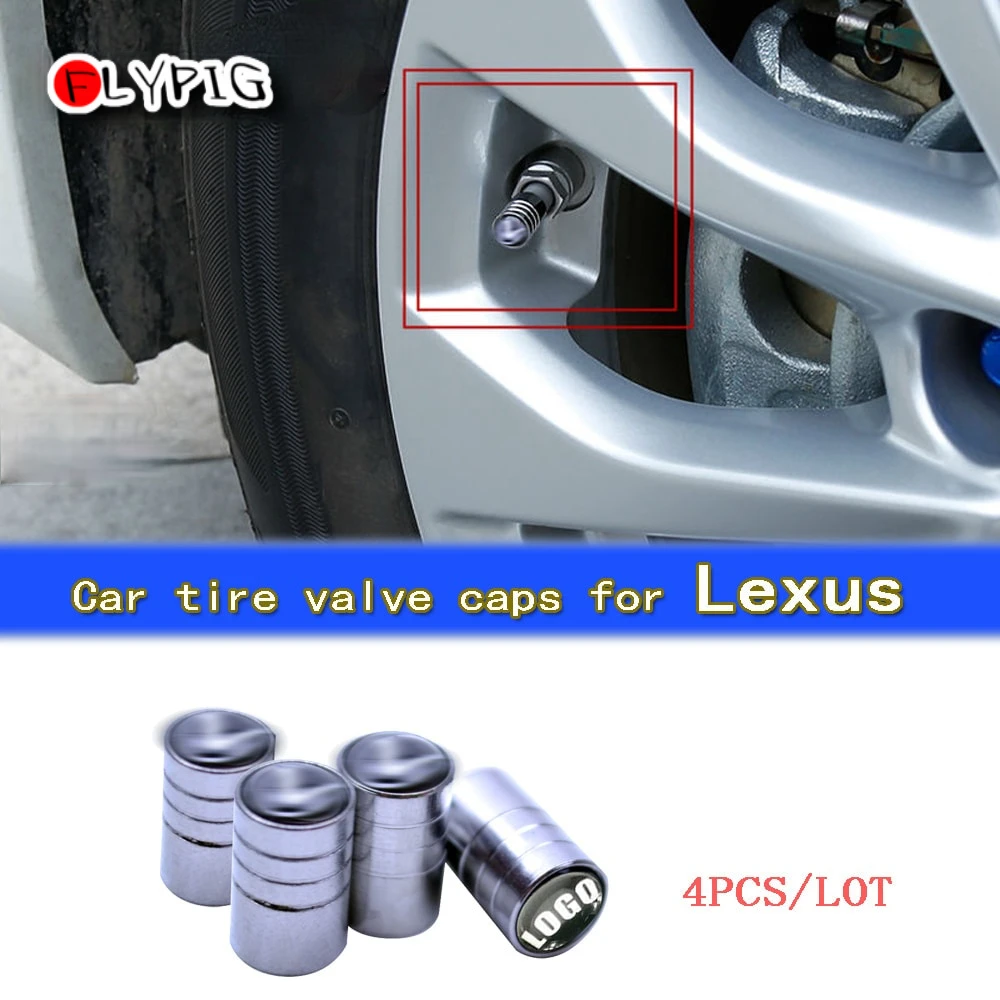 4 шт. хромированные колпачки для пневматических клапанов автомобильных Lexus D10|wheels