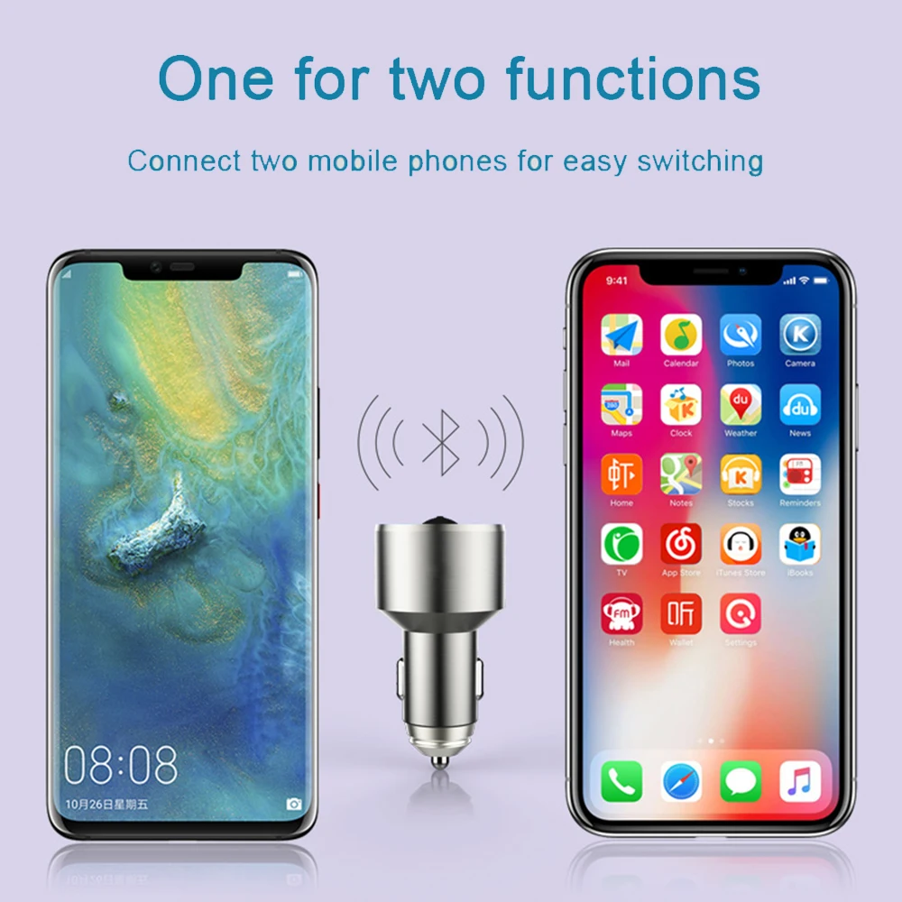 Автомобильная гарнитура JINSERTA Bluetooth 5 0 FM-передатчик AUX Выход mp3-плеер 4.8A зарядное