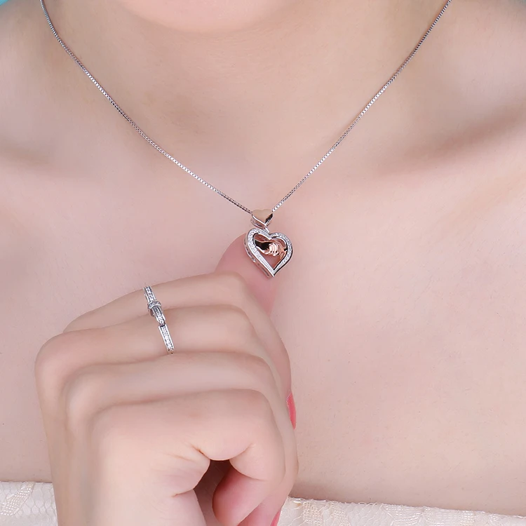 Ожерелье с подвеской Love Hand to HandSilver из стерлингового серебра 925 пробы Серебряное колье эффектное ожерелье женское сере