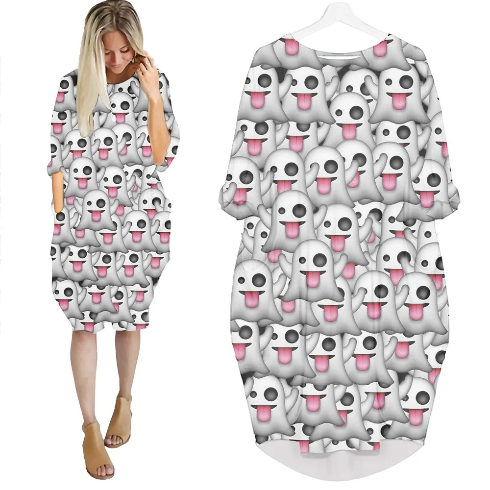 

Jumeast Women 3D Batwing Pocket Dress Cartoon Animal Pig Elephant Penguin Harajuku Punk Pullover Dresses Summer Skirt Nightdress