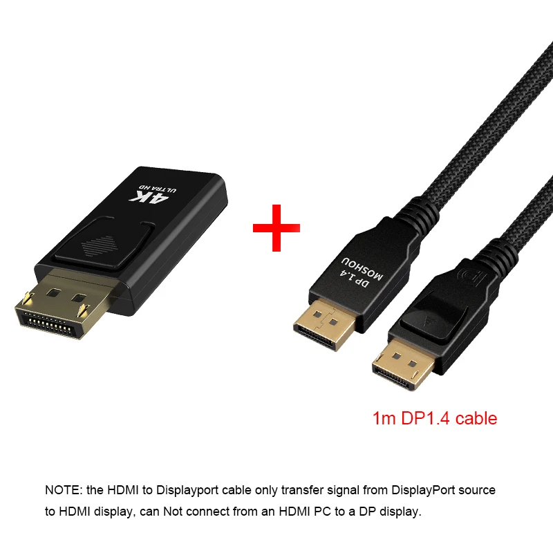 Displyport к HDMI адаптер мама-папа Макс 4 к 60 Гц DP к HDMI конвертер 2 к видео аудио разъем MOSHOU для HDTV ПК - Цвет: Converter dp cable