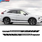 Спортивные гоночные полосы автомобильный Стайлинг Дверь боковая юбка наклейка для Mitsubishi ECLIPSE крест автомобильный Декор виниловые наклейки аксессуары