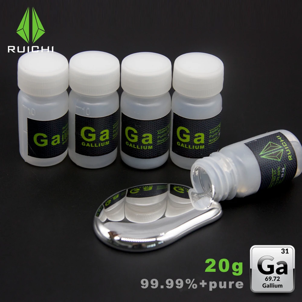 

Жидкий галлиевый металлический элемент 4N, 20 грамм, 99.99% чистый, 31, бесплатная доставка