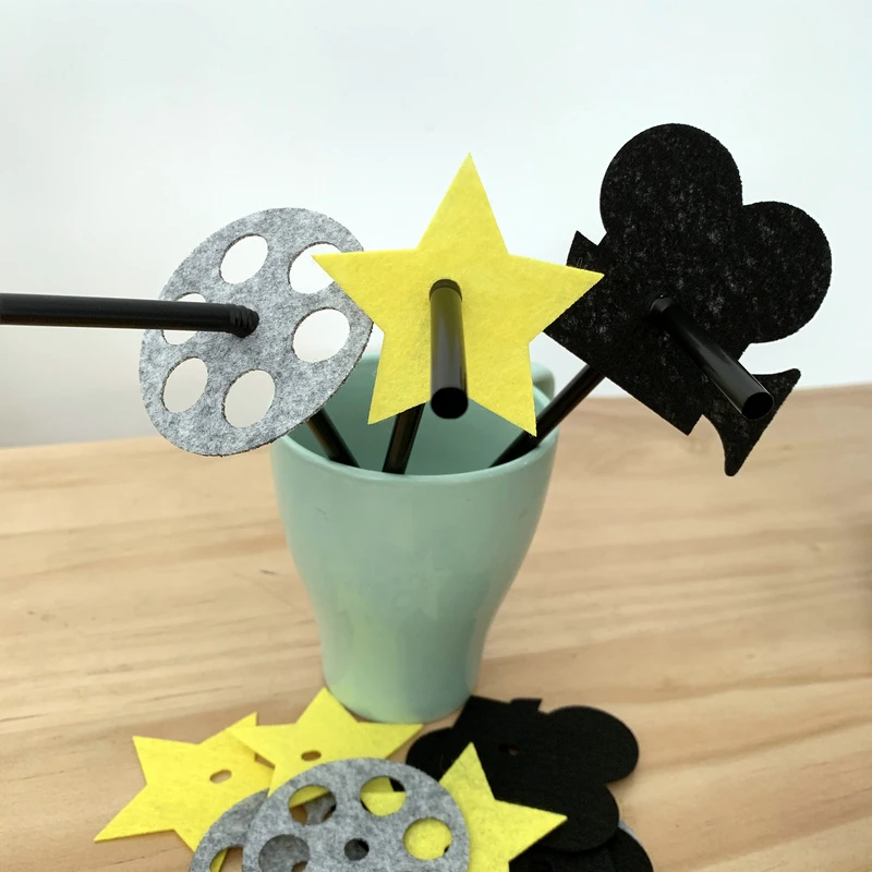 20 штук Голливуда соломы войлочный Флаг С Днем Рождения вечерние украшения