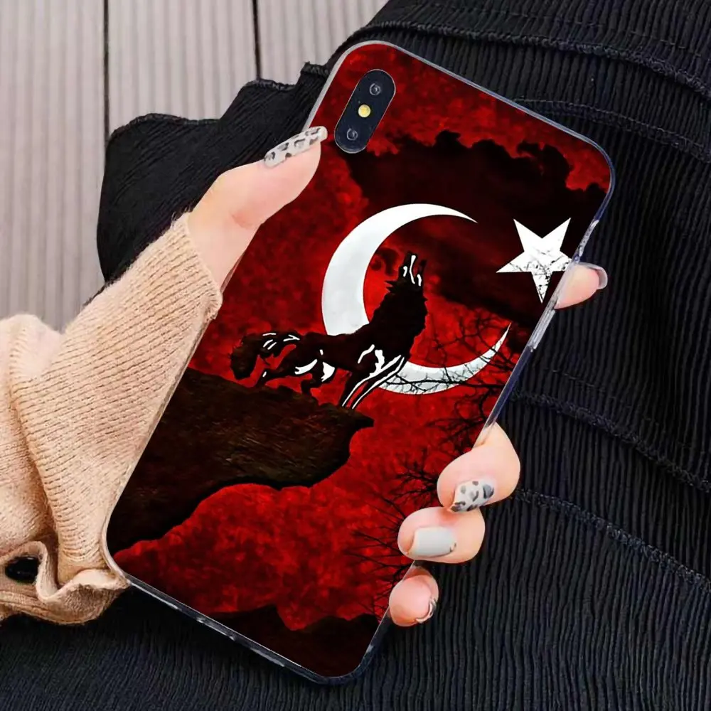 Силиконовый чехол с турецким флагом и волком для iPhone 11 Pro 4 4S 5 5S SE 5C 6 6S 7 8X10 XR XS Plus Max