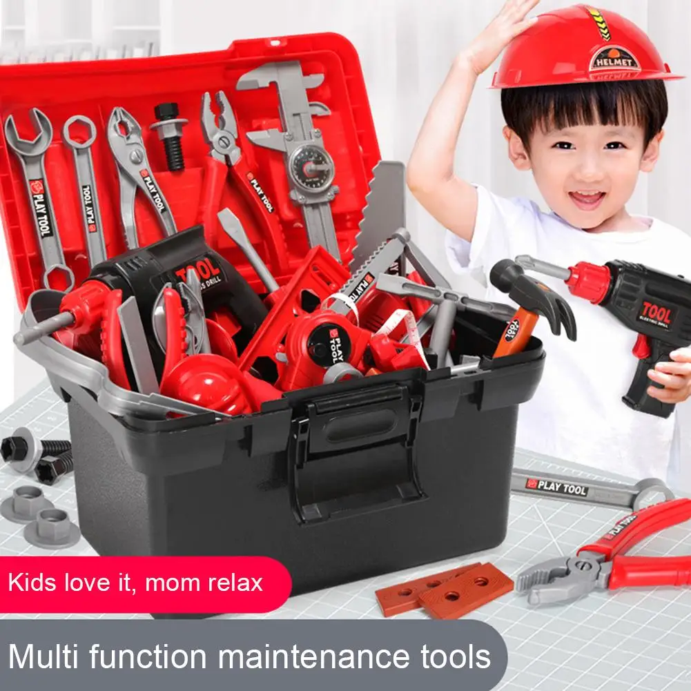 

Pretend Play Simulation Repair Tool Toys Kids Tool box Kit Plastic Drill Game Learning Engineering Puzzle Toys for Children Boy