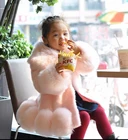 2021 для маленьких девочек зимнее платье с длинными рукавами, детская одежда с искусственным мехом для свадьбы Брендовые пальто с мехом для маленьких девочек, деловое мягкое вечерние пальто Детская свадебная одежда