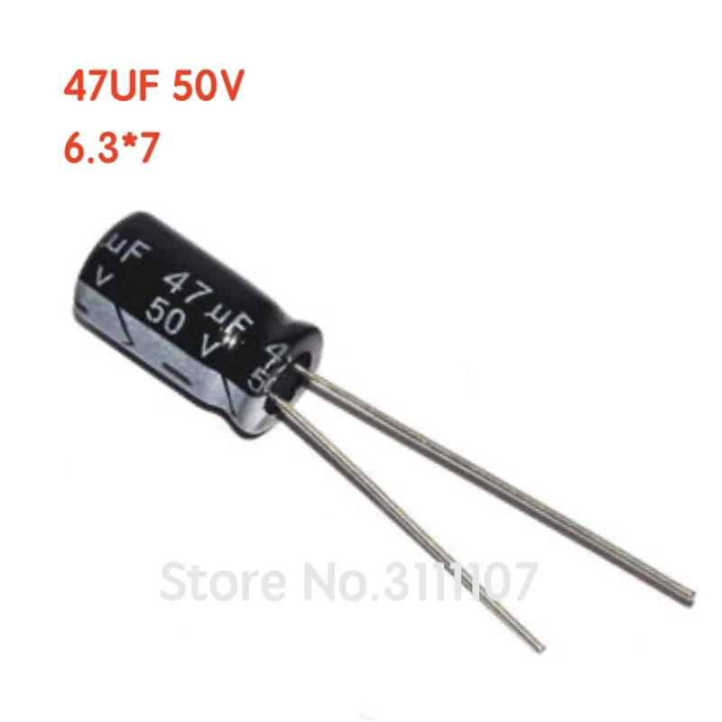 

20PCS/LOT 47UF 50V Aluminum electrolytic capacitor 47uF 50V 6.3*7 Electrolytic Capacitor 50v 47uf