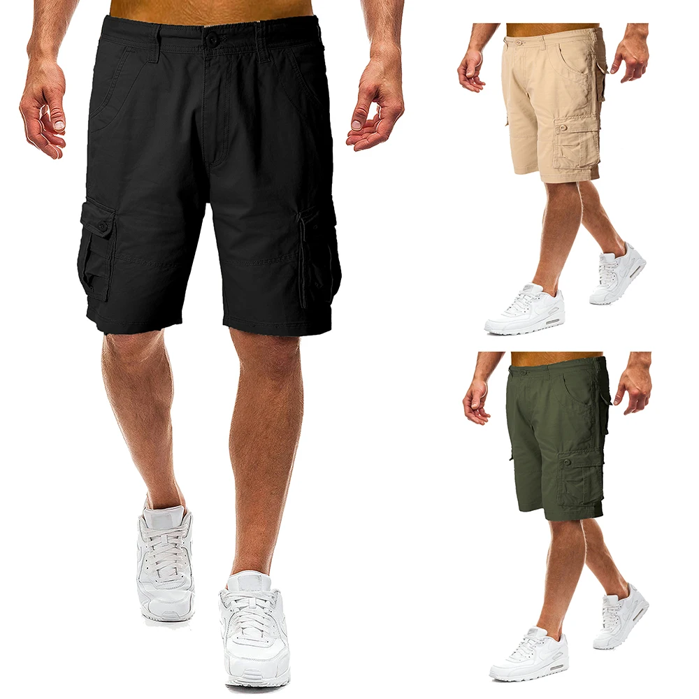 IiDossan 2020 повседневные шорты мужские летние хлопковые однотонные брюки карго с