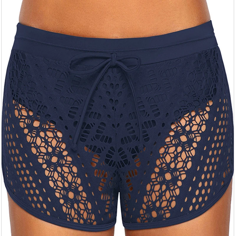 2019 летние женские кружевные шорты с цветочным рисунком Мини сетчатые узором