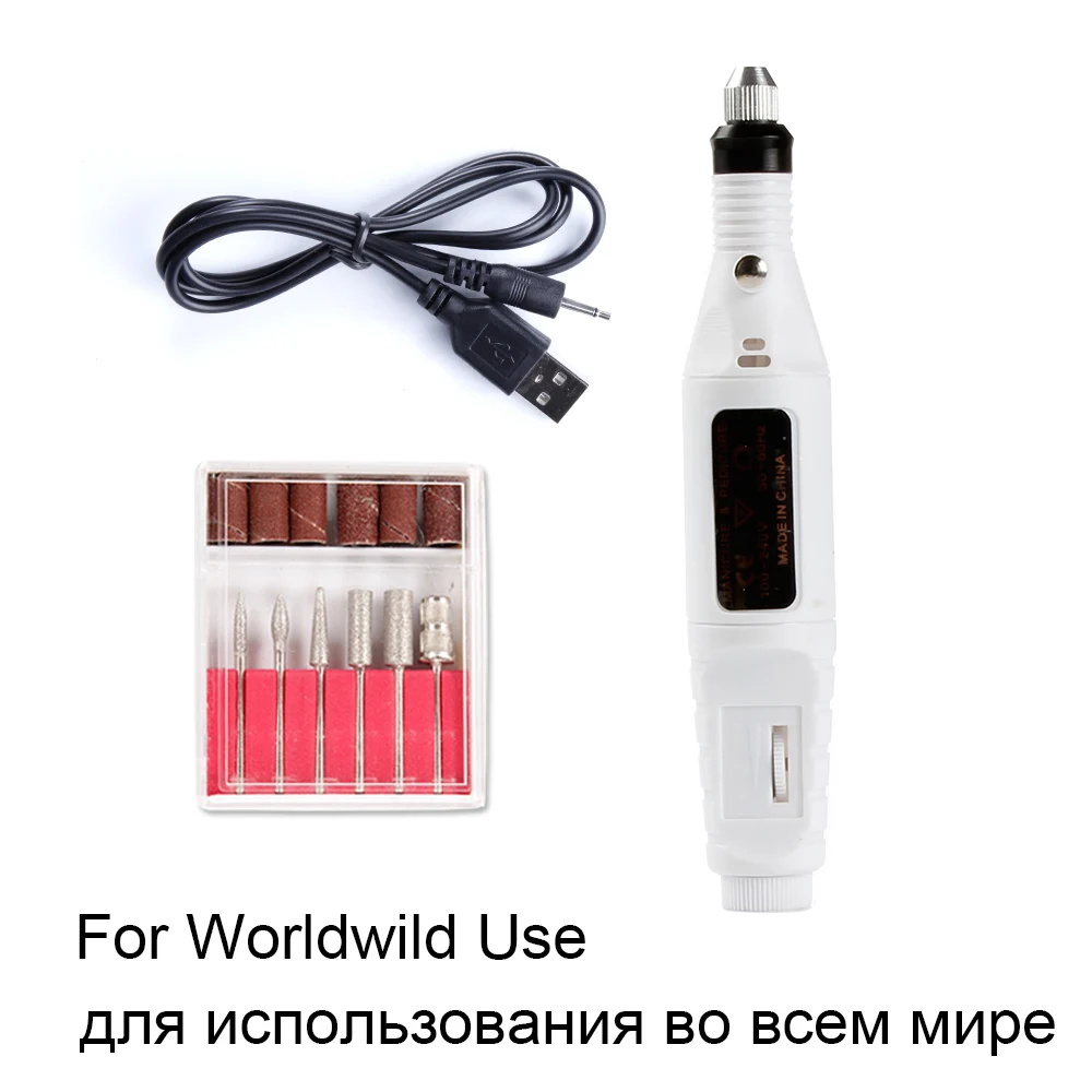 GJ5053WUSB Электрический сверлильный станок для ногтей, аппарат для маникюра, фрезы для кутикулы, гель для удаления, электронная пилочка для ногтей, сверла для ногтей - Цвет: GJ5053WUSB
