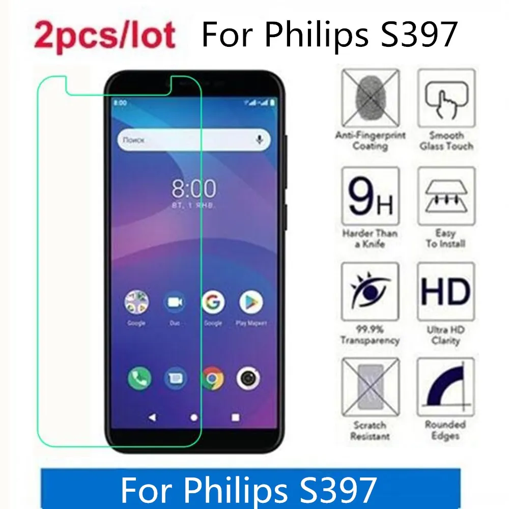 Закаленное стекло для Philips S397 2.5D Премиум Защитная пленка для экрана для Philips S397 защитная пленка, стекло