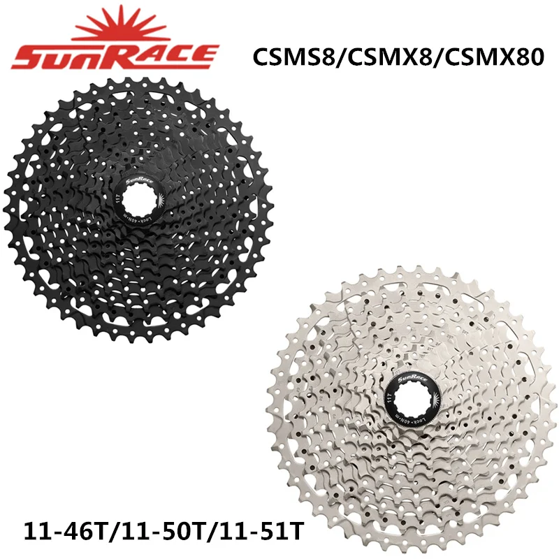 Велосипедная кассета SunRace CSMS8 11 46T 51T CSMX8 с широким соотношением горный велосипед