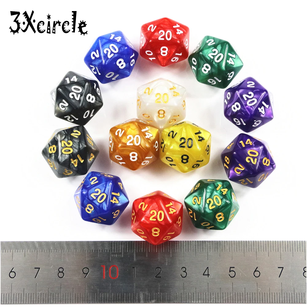 Высокое качество 10 шт TRPG перламутровый эффект D20 игральные кости для DnD 20