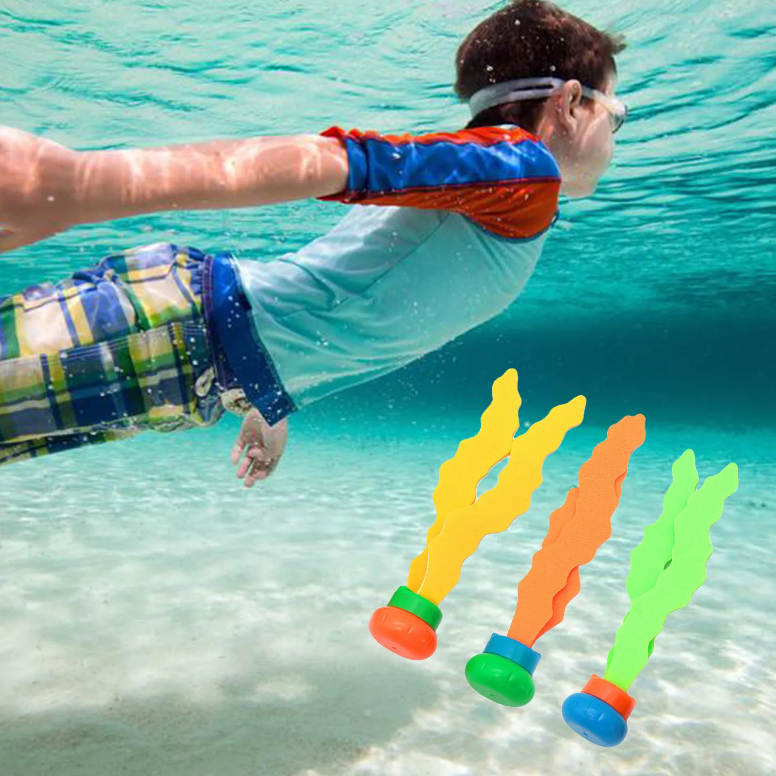 Набор из 3 детских игрушек для дайвинга спортивный захват бассейна морское