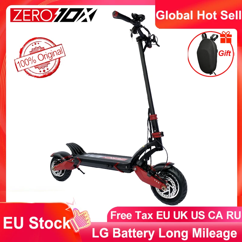 Free VAT Tax Original Zero 10X Scooter 10inch Double Motor High Speed Electric Scooter 60V 2400W E-scooter 65km/h Free Gifts