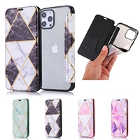 luxury marble leather case for iphone 13 12 mini 11 pro max se 2020 xr x xs 6s 7 8 plus 5 5s flip wallet phone book cover funda