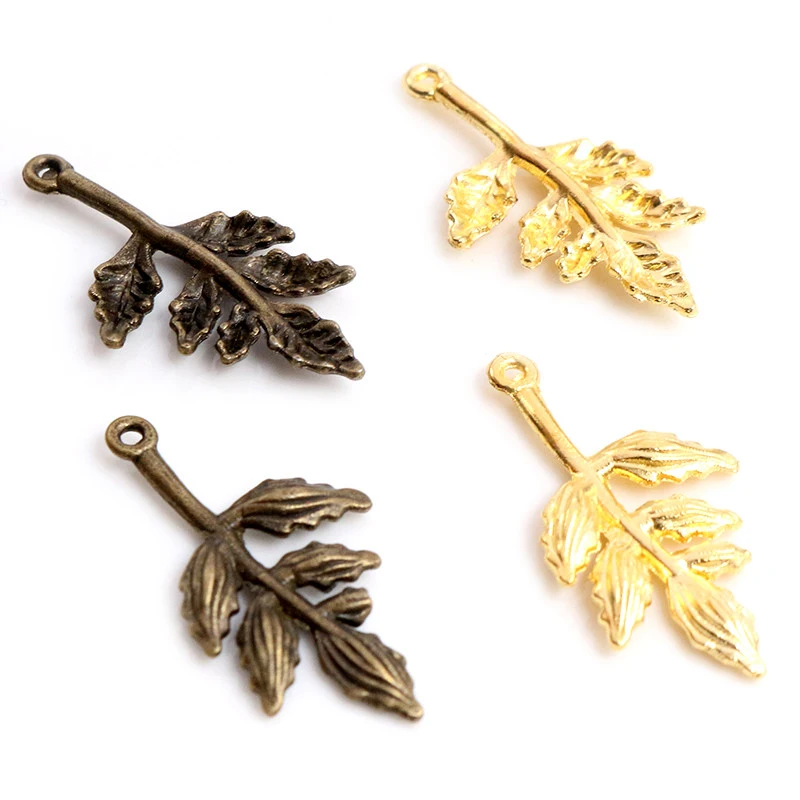30x17mm 20pcs Antique Gold Bronze Plated Tree Leaf Handmade Charms Pendant:DIY for bracelet necklace | Украшения и аксессуары