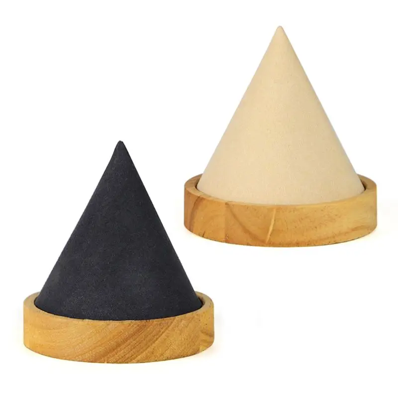 

M2EA Cone Shape Wooden Bangle Bracelet Anklet Jewelry Display Stand Ring Watch Holder