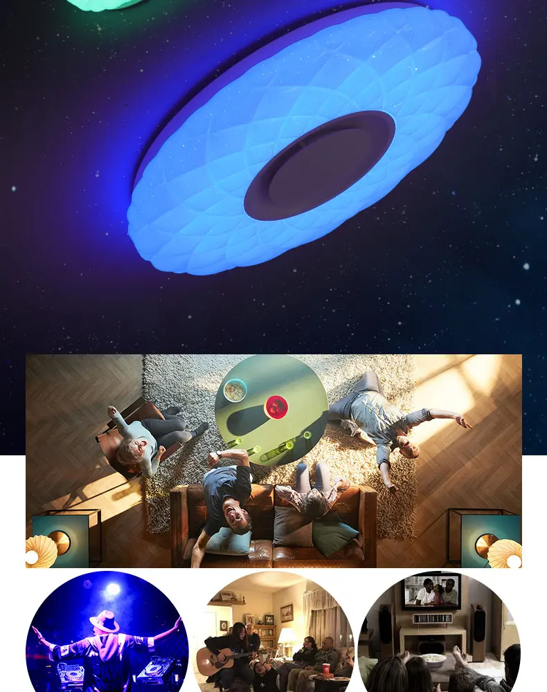 Современные светодиодные потолочные лампы Домашний Светильник ing XU-36W 52 Вт RGB приложение Bluetooth музыкальный светильник для спальни лампы для гостиной умный потолочный светильник