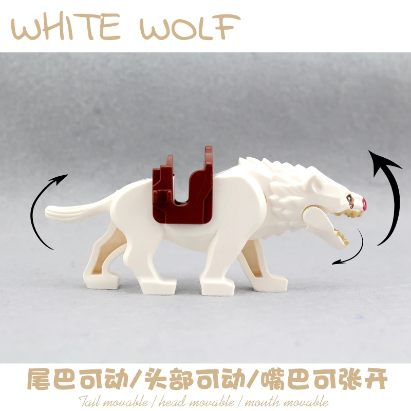 Конструктор Хоббит белый коричневый серый волка орки строительные блоки мини