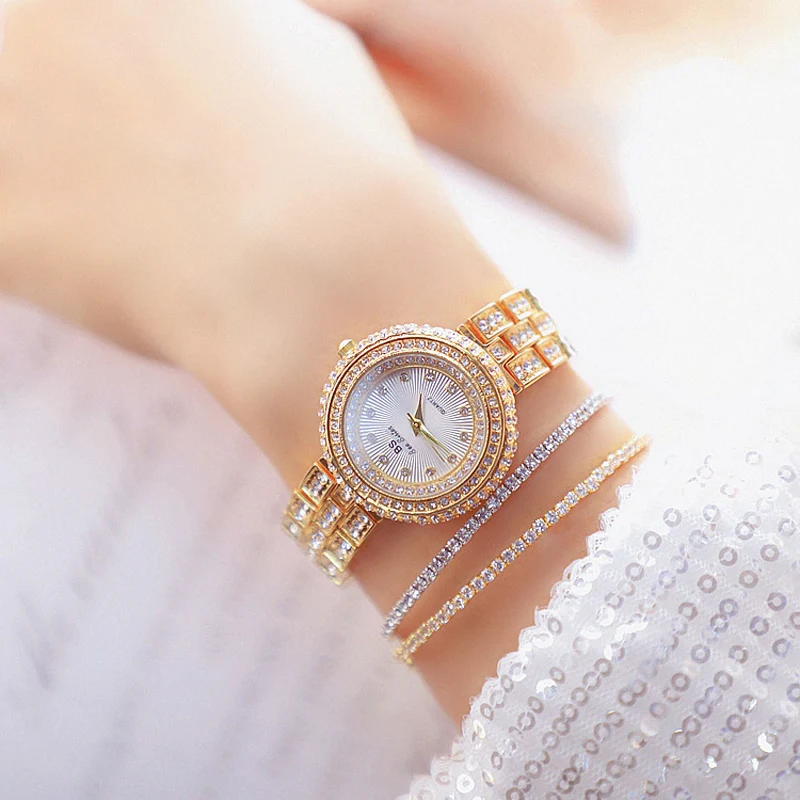 Часы наручные женские кварцевые дизайнерские брендовые роскошные золотистые