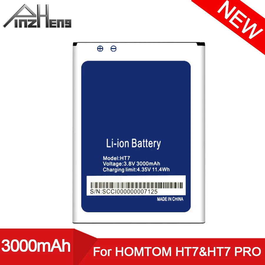 

PINZHENG New 100% Original Mobile Phone Battery For Homtom HT7 & HT7 Pro Real 3000mAh High Quality Replacement Battery