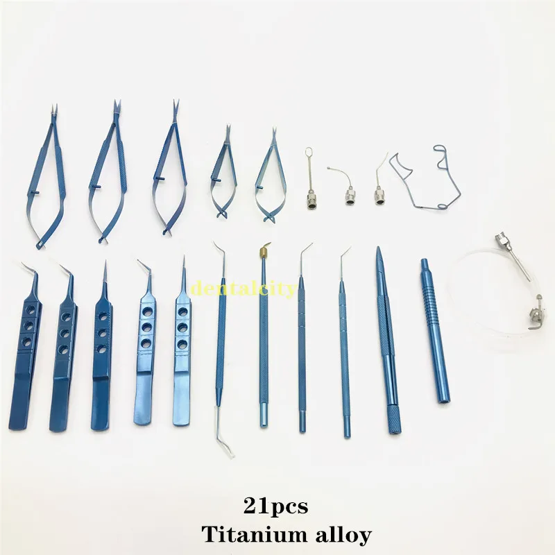 Titanium Cataract Set 21PCS Eye Surgical Instruments with sterilization tray box | Красота и здоровье