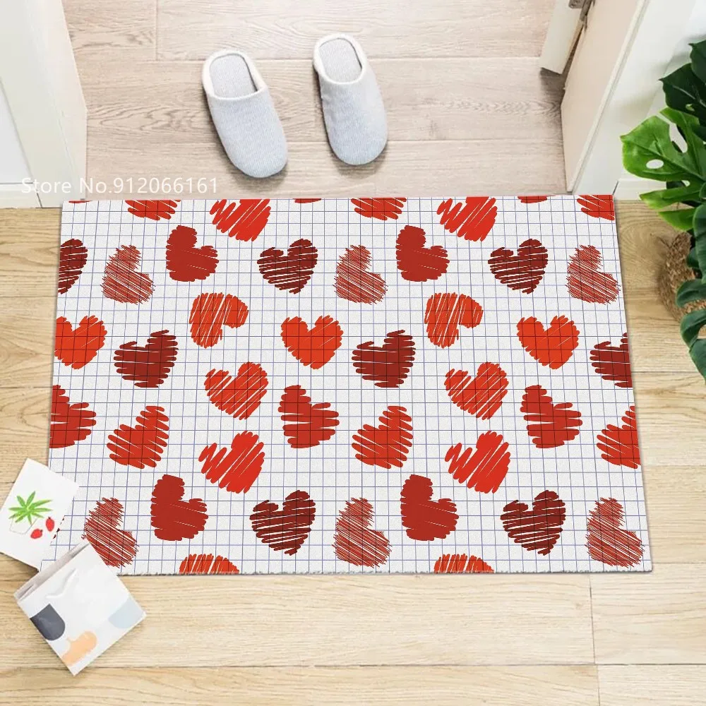 

Love Story Mats Anti Slip Floor Carpet Colorful Clouds Cartoon Pattern Print Doormat For Bathroom Kitchen Entrance Rug Decor