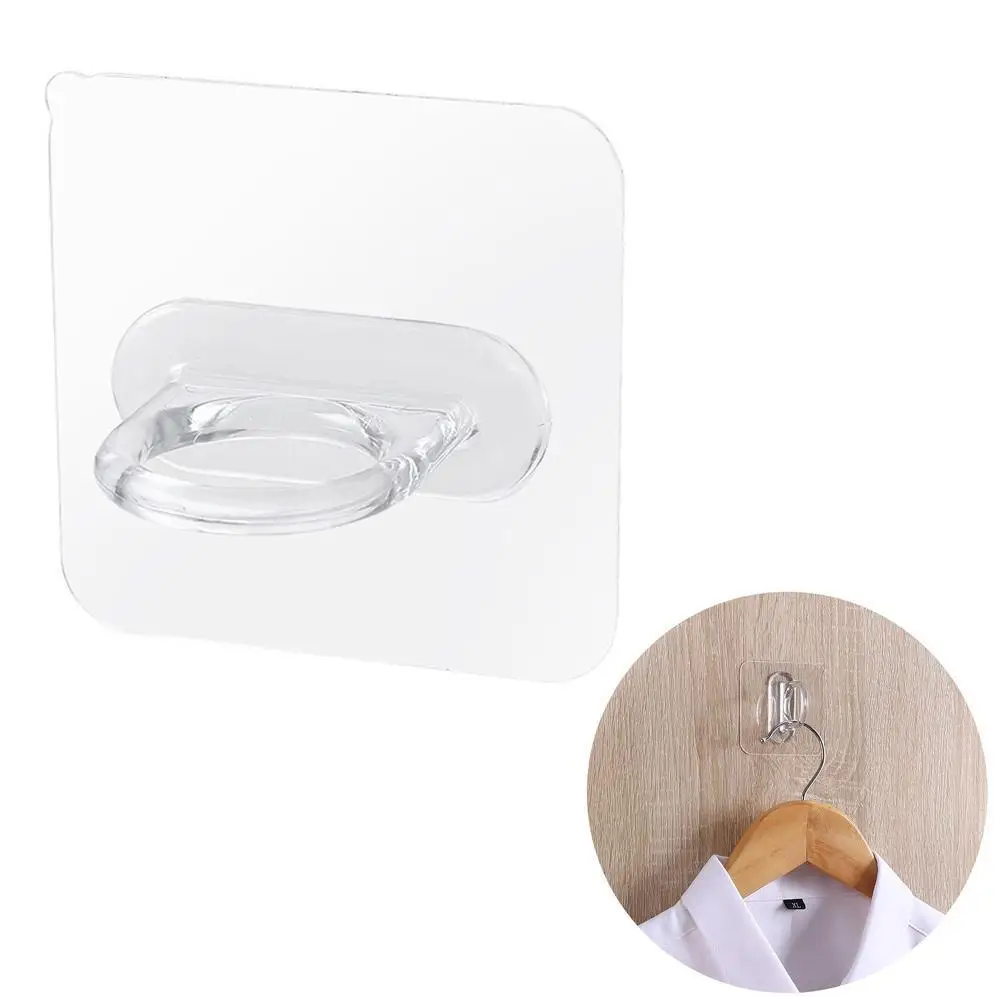 

Double Adhesive Tape Kitchen Wall Hook Hanger Strong Transparent Wall Storage Sucker For Kitchen Bathroom Hooks