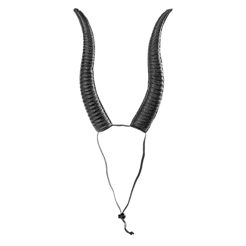 

Головной убор женский из овечьего рога, регулируемая повязка на голову, креативный аксессуар для волос на Хэллоуин, вечевечерние, Рождество...