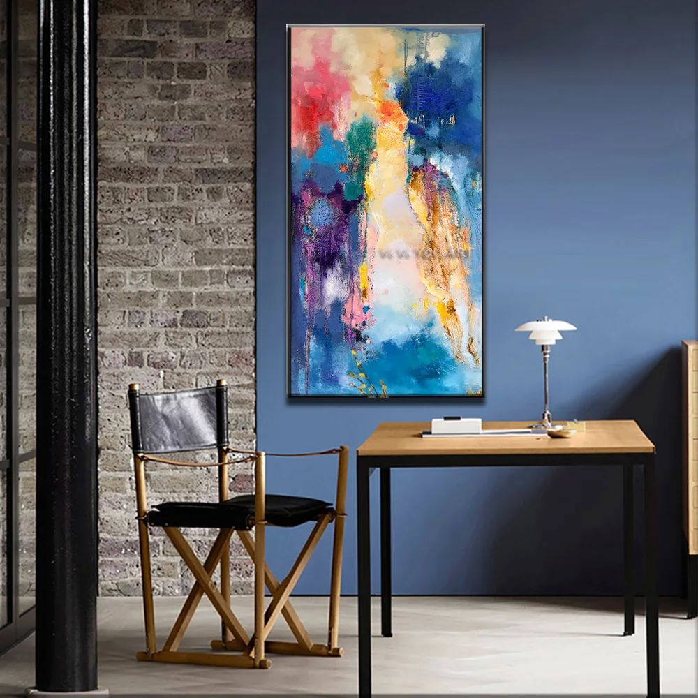

Nordic Canvas Painting Modern Abstract Impression Posters Handmade Wall Pictures for Living Room Bedroom Decor Gold Art Poster