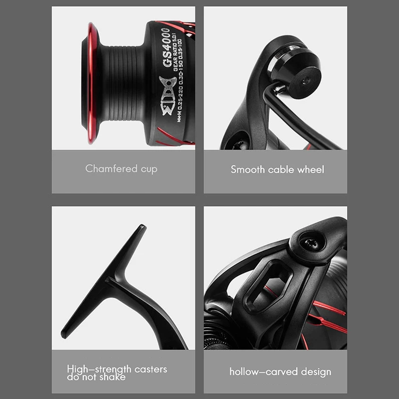 

Fishing Reel Full Metal Spool Spinning Reel 5.0:1 Power Smooth Sea Carp Fishing Reel Black