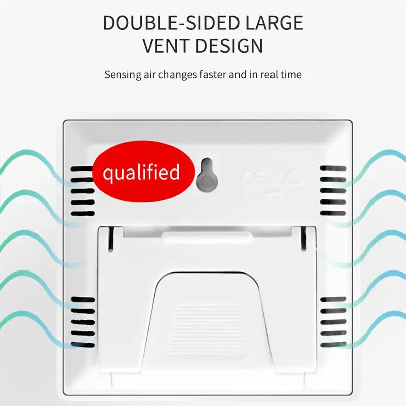 Настольные часы с термометром и гигрометром электронные большим цифровым ЖК