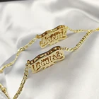 Ожерелье Фигаро из нержавеющей стали с двойными надписями на заказ