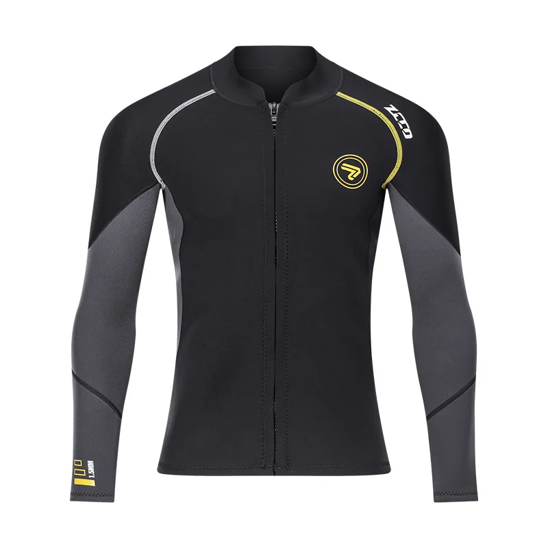 ZCCO 1.5MM neoprene wetsuit men diving jacket long sleeve snorkeling coat male surfing winter jacket fishing thermal Swimwear