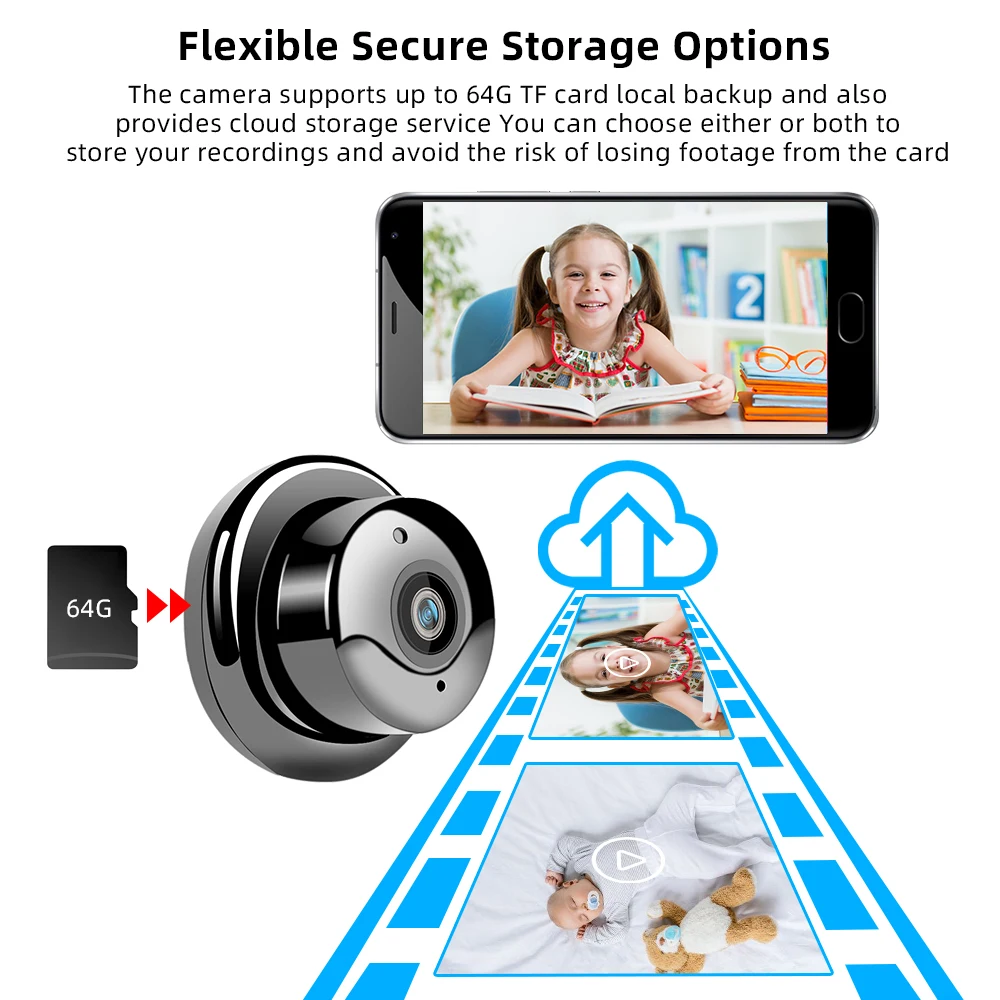 Мини камера видеонаблюдения HD 1080P Wi Fi ИК ночное видение|Камеры видеонаблюдения| |
