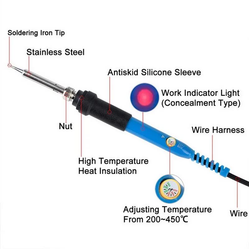 

Thermostat Soldering Iron Internal Heating Type Household Electronic Welding Repair Tool Thermostat Electric Soldering Iron Set