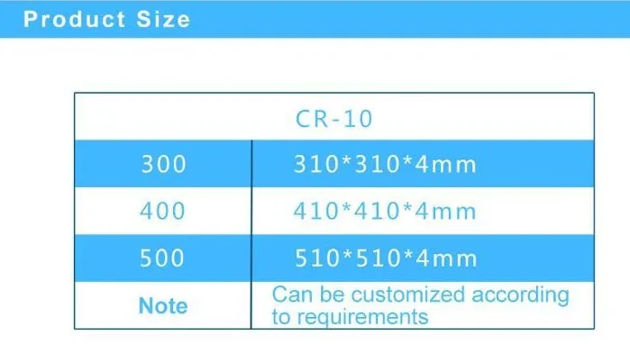 Детали для 3D принтера Creality CR 10 Series нагревательная платформа из боросиликатного
