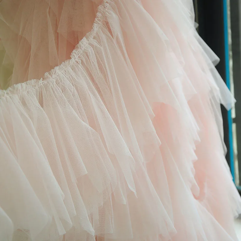 Кружевные штаны неправильной формы розовые/белые/Коралловые плиссированные