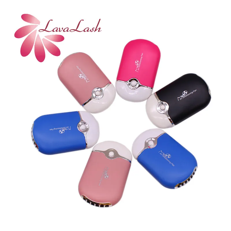 10PCS New Style  Mini USB Rechargeable Cooling Air Conditioning Fan  Blower Glue Grafted Eyelashes Dedicated Dryer 4 Colors
