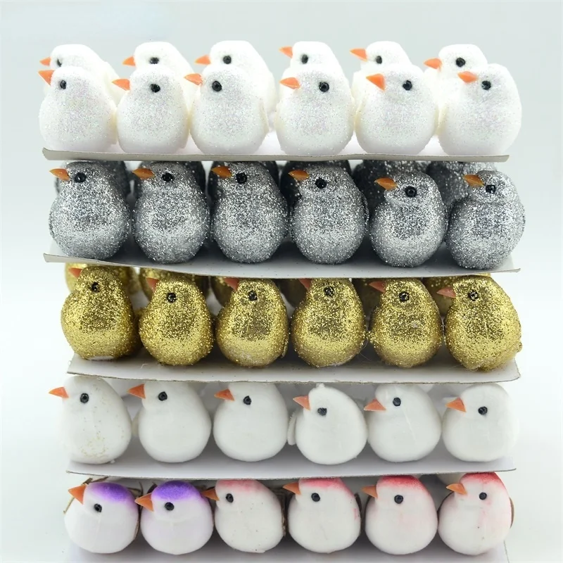 

24PCS/lot Cheap Mini Artificial Foam Birds For Home Wedding Party Decorative Handicraft DIY Gift Box Wall Craft