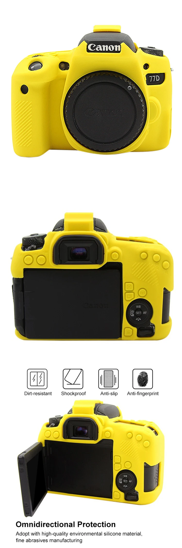 Мягкий чехол для камеры Canon EOS 77D силиконовые аксессуары для фотосъемки хорошая Защитная камера в сборе для профессиональной камеры Canon