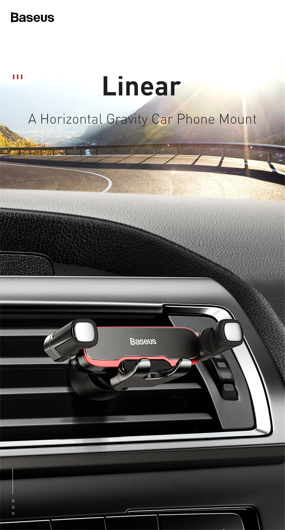 Baseus Gravity Car Holder For Phone in Car Air Vent Mount Holder Stand for iPhone 12 Air Vent Mount Cell Phone Support wooden mobile stand