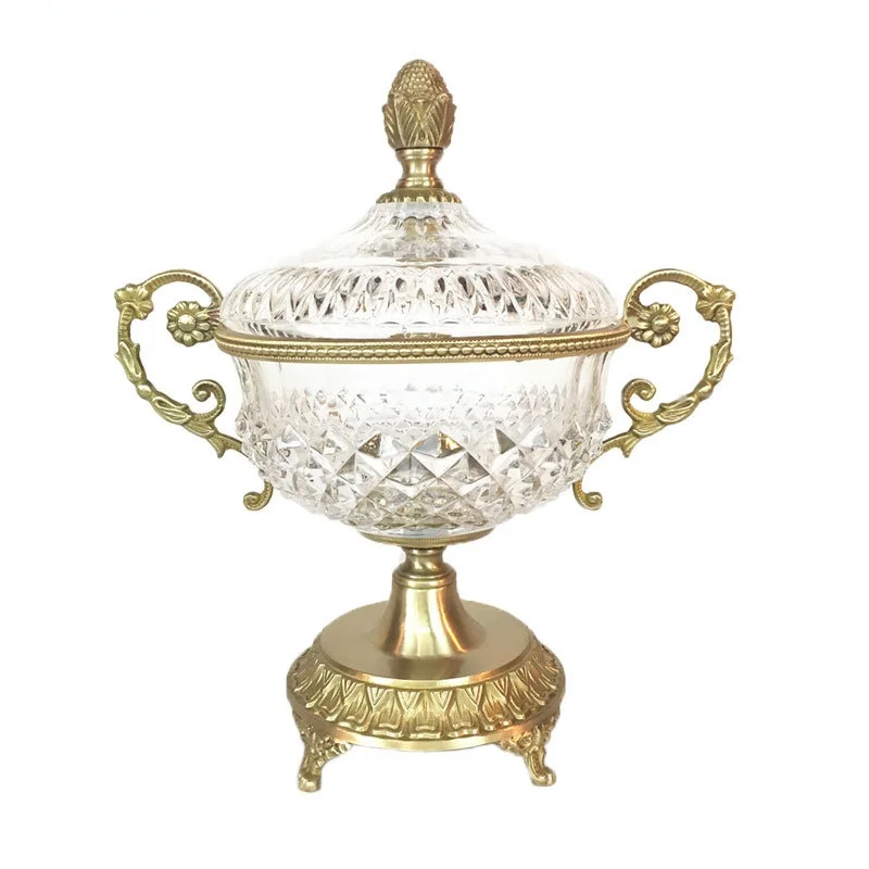 Хрустальная ваза из чистой меди коробка для конфет роскошные настольные