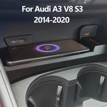 QI car wireless charger For Audi A3 S3 V8 cigarette lighter modified mobile phone fast charging accessories 2014-2021 QI car wireless charger For Audi A3 S3 V8 cigarette lighter modified mobile phone fast charging accessories 2014-2021