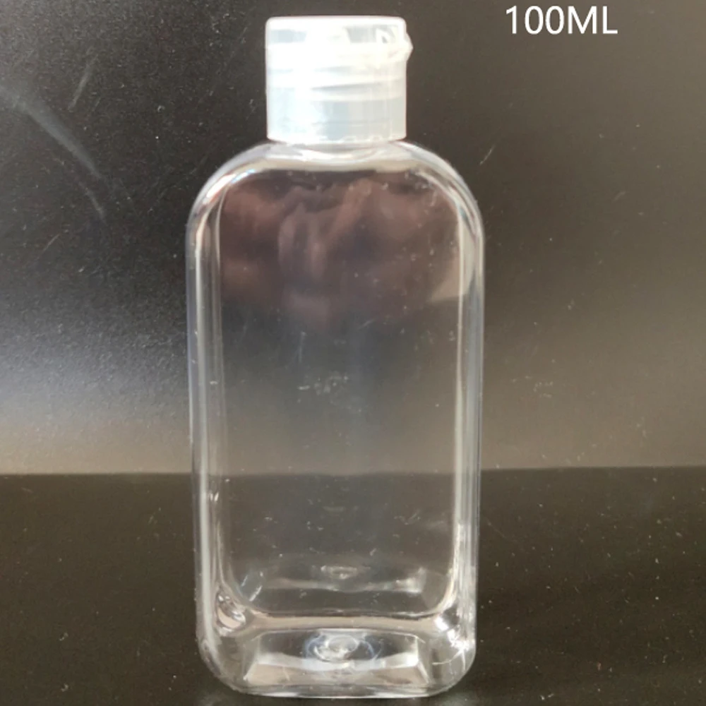 600PCS 100ml Empty PET Bottle Plastic Portable Clear Refillable Flip-Top Bottles For Travel Makeup Liquid Gel Lotion Container
