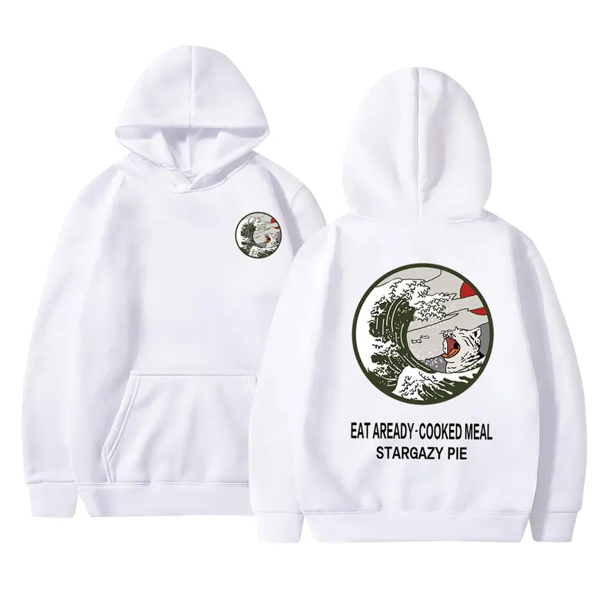 

Японские забавные флисовые толстовки с рисунком кота и волн, зимняя стильная толстовка в стиле хип-хоп для мужчин и женщин, повседневные тол...