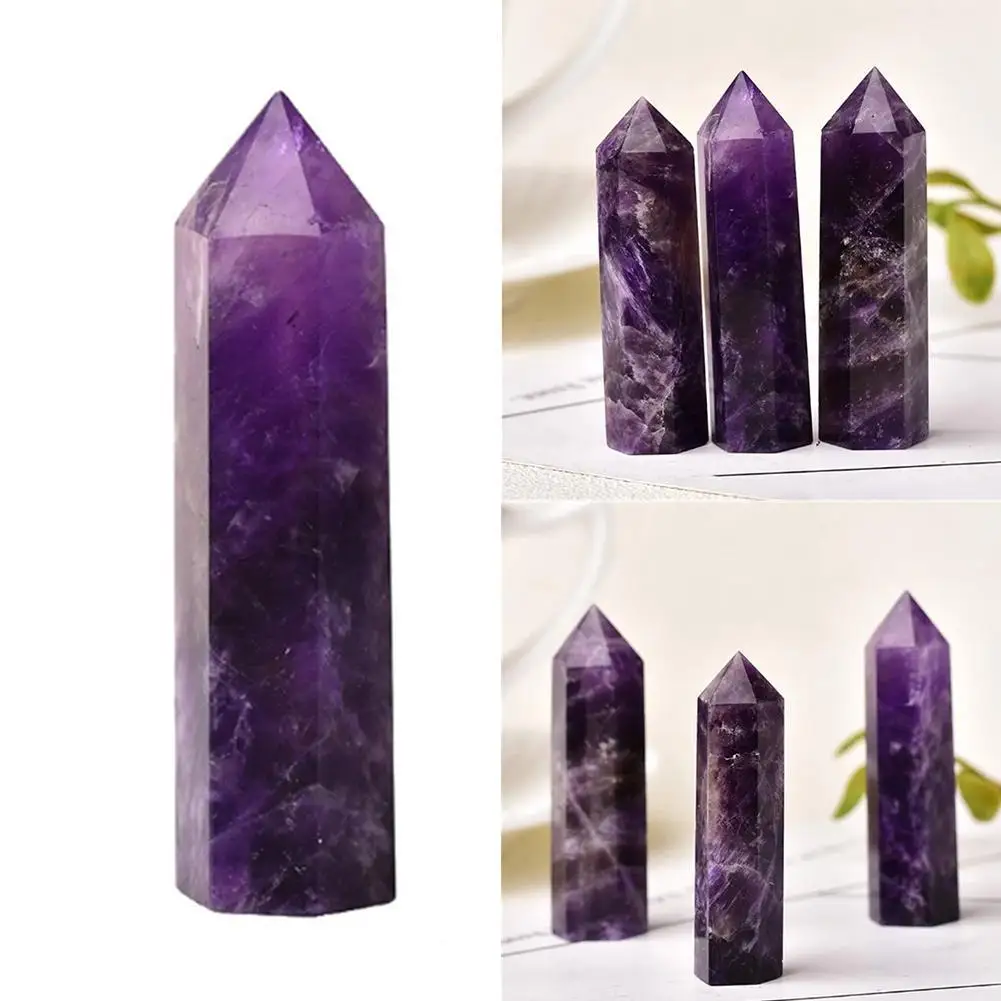 Натуральный камень Фэнтезийный аметист шестигранная призма новая фантазия